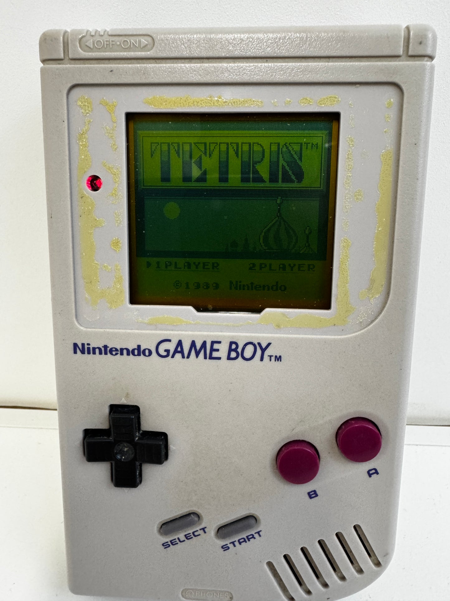 Original Gameboy DMG-01 & Tetris (Tested Working) Screen Cover Unglued