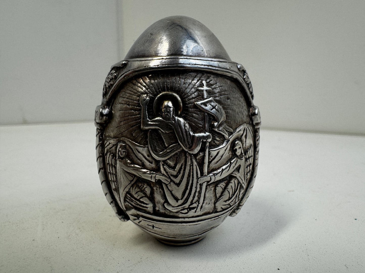 Ag 950 Silver Egg with Biblical Scene Made in Greece