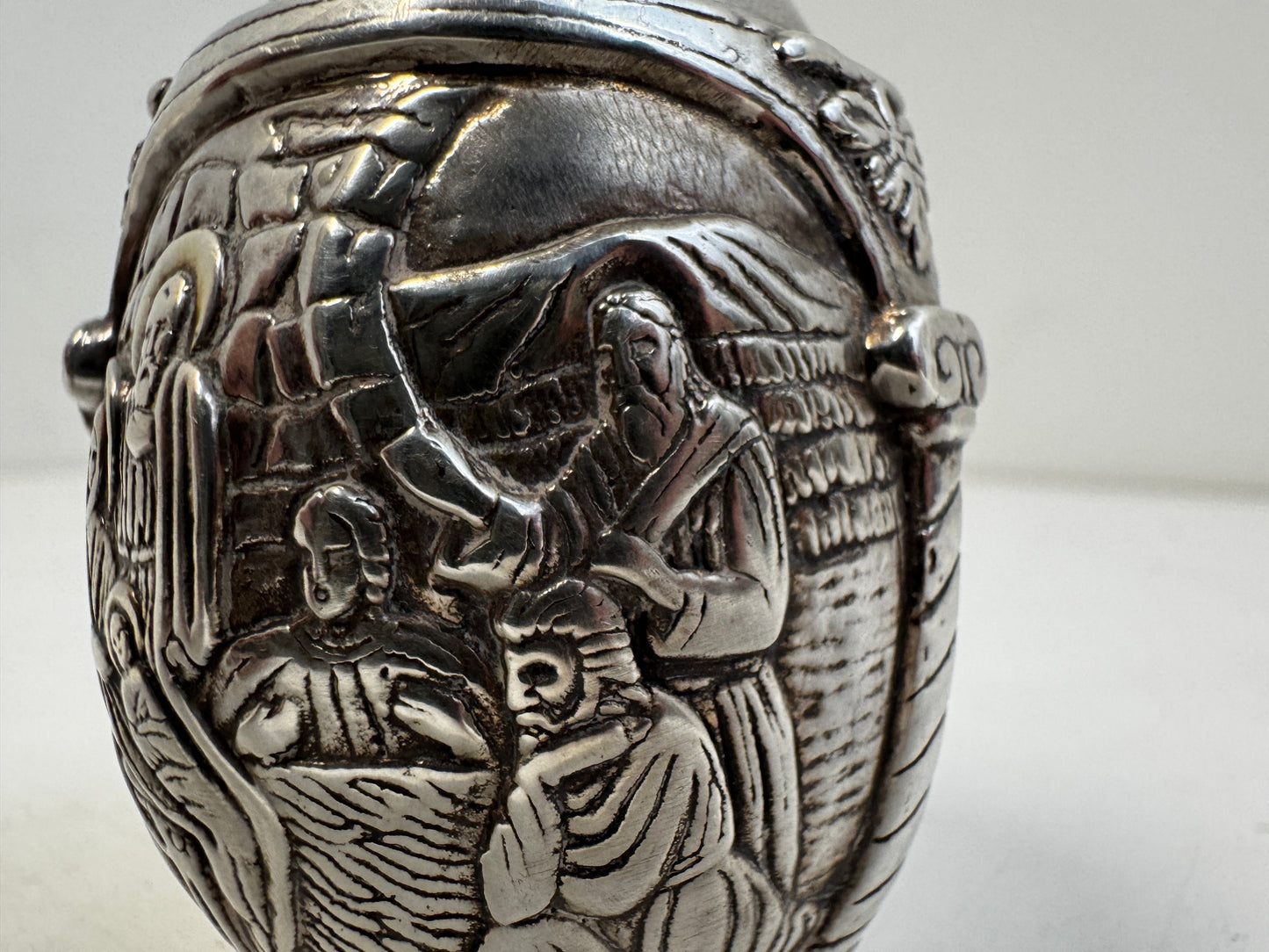 Ag 950 Silver Egg with Biblical Scene Made in Greece