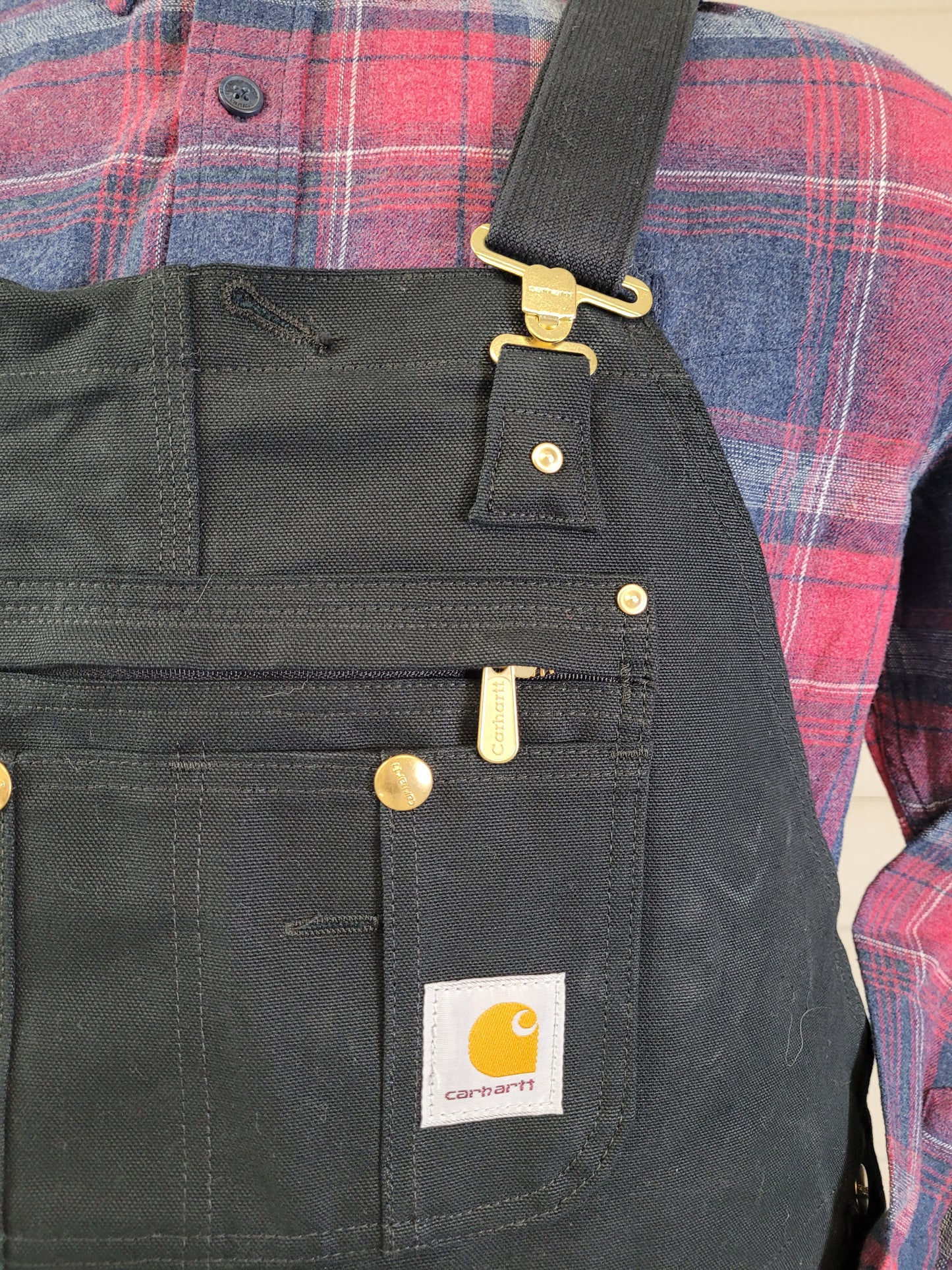 Carhartt Men’s Black Bib Overalls R41 BLK Insulated Quilted Work Coveralls Sz 44X30
