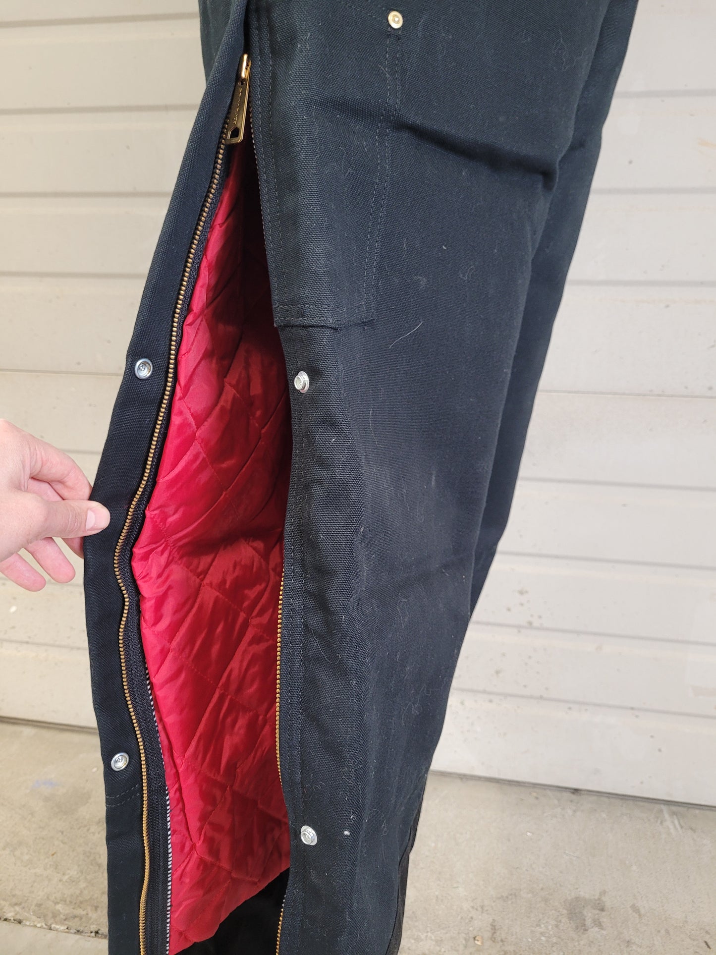 Carhartt Men’s Black Bib Overalls R41 BLK Insulated Quilted Work Coveralls Sz 44X30