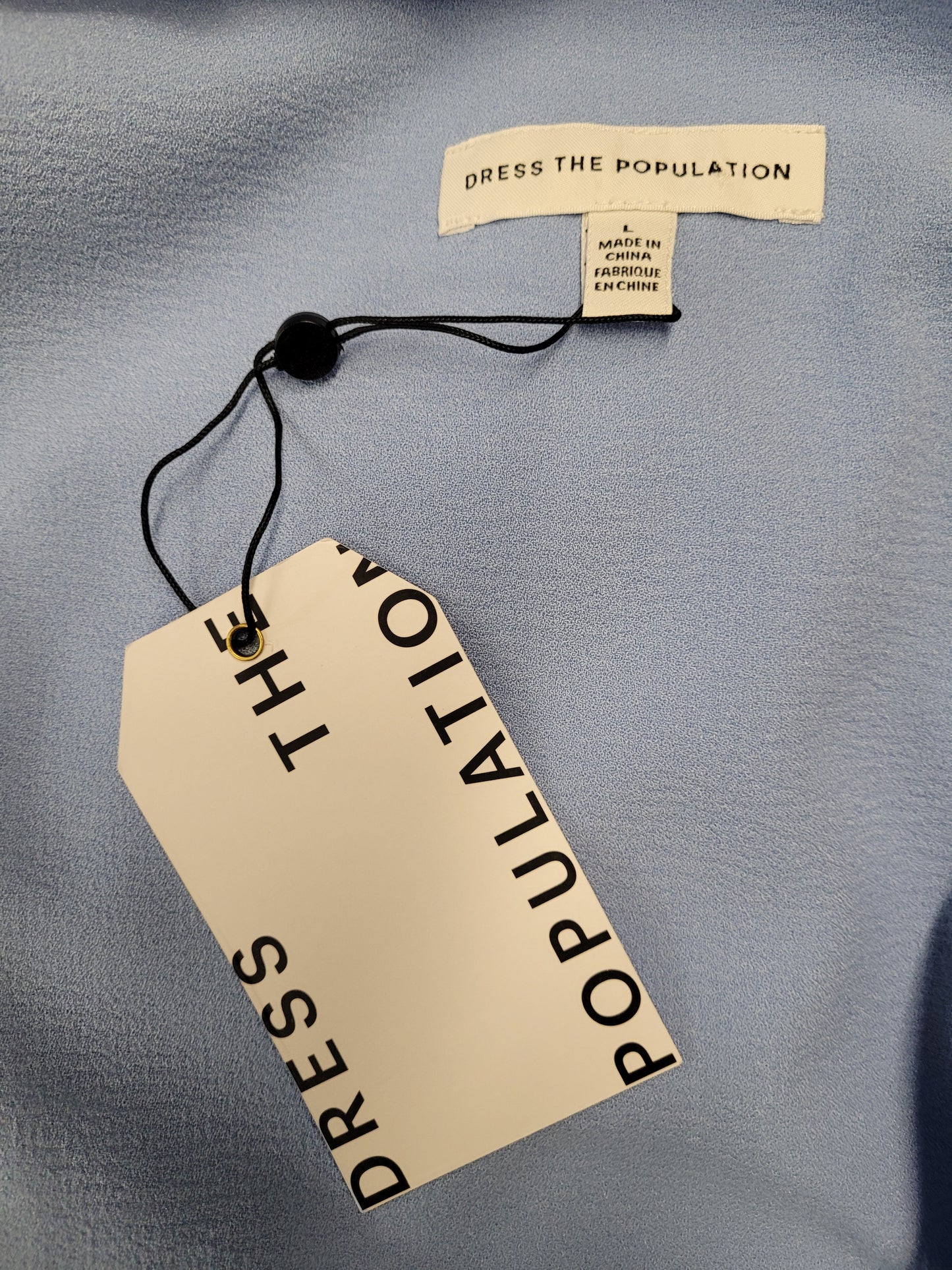 Dress the Population Tiffany One-Shoulder Midi Blue Dress Sz Large