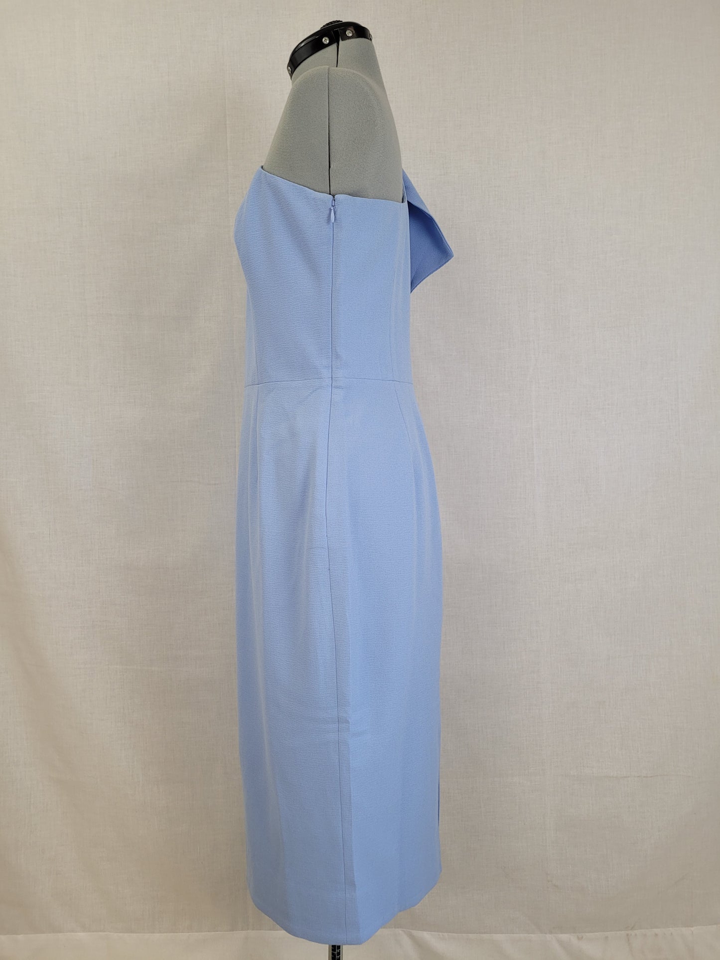 Dress the Population Tiffany One-Shoulder Midi Blue Dress Sz Large