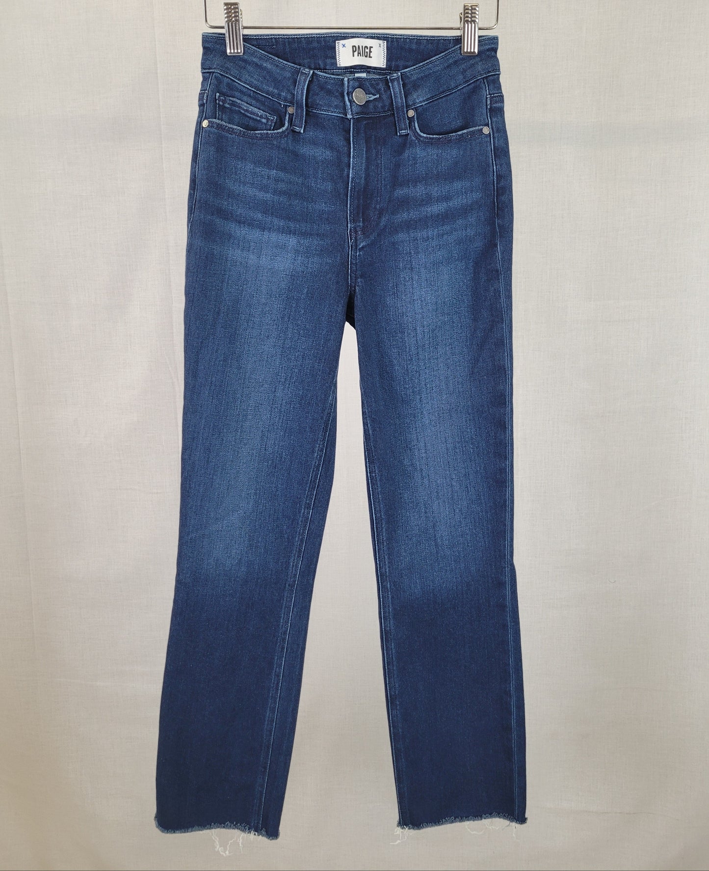Paige Cindy Crop Raw Edge Straight Leg Denim Sz 25 EUC