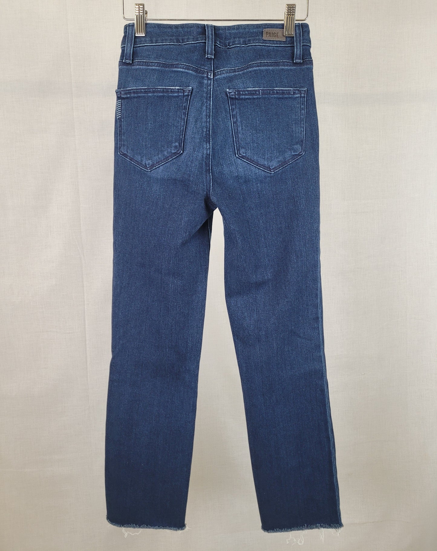 Paige Cindy Crop Raw Edge Straight Leg Denim Sz 25 EUC