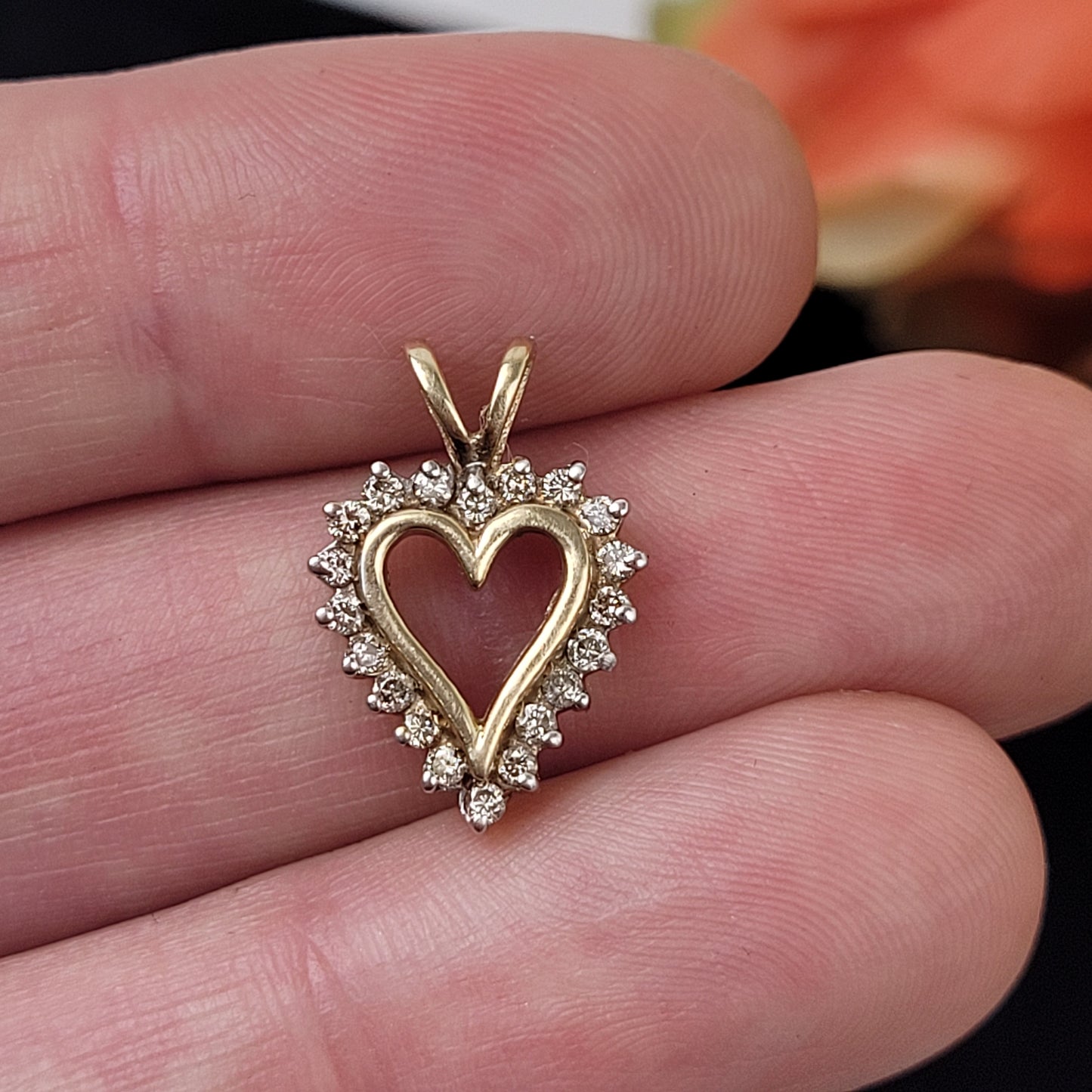 Diamond Heart Pendant in 10K Gold Setting .049oz