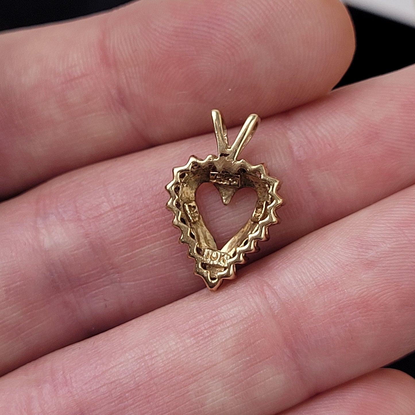 Diamond Heart Pendant in 10K Gold Setting .049oz