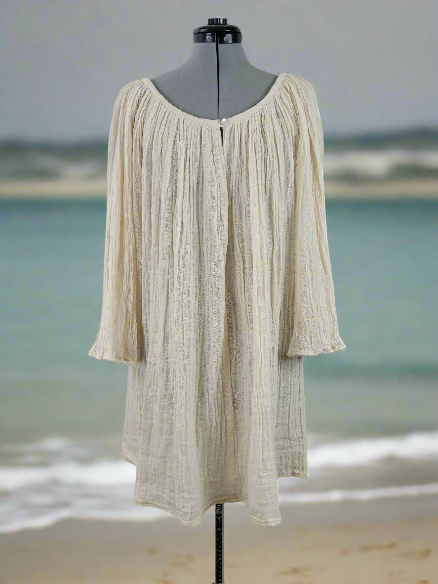 NWT Free People x Jen's Pirate Booty Women's Dress XS/S Ivory Angel Sleeve Boho Retail $220