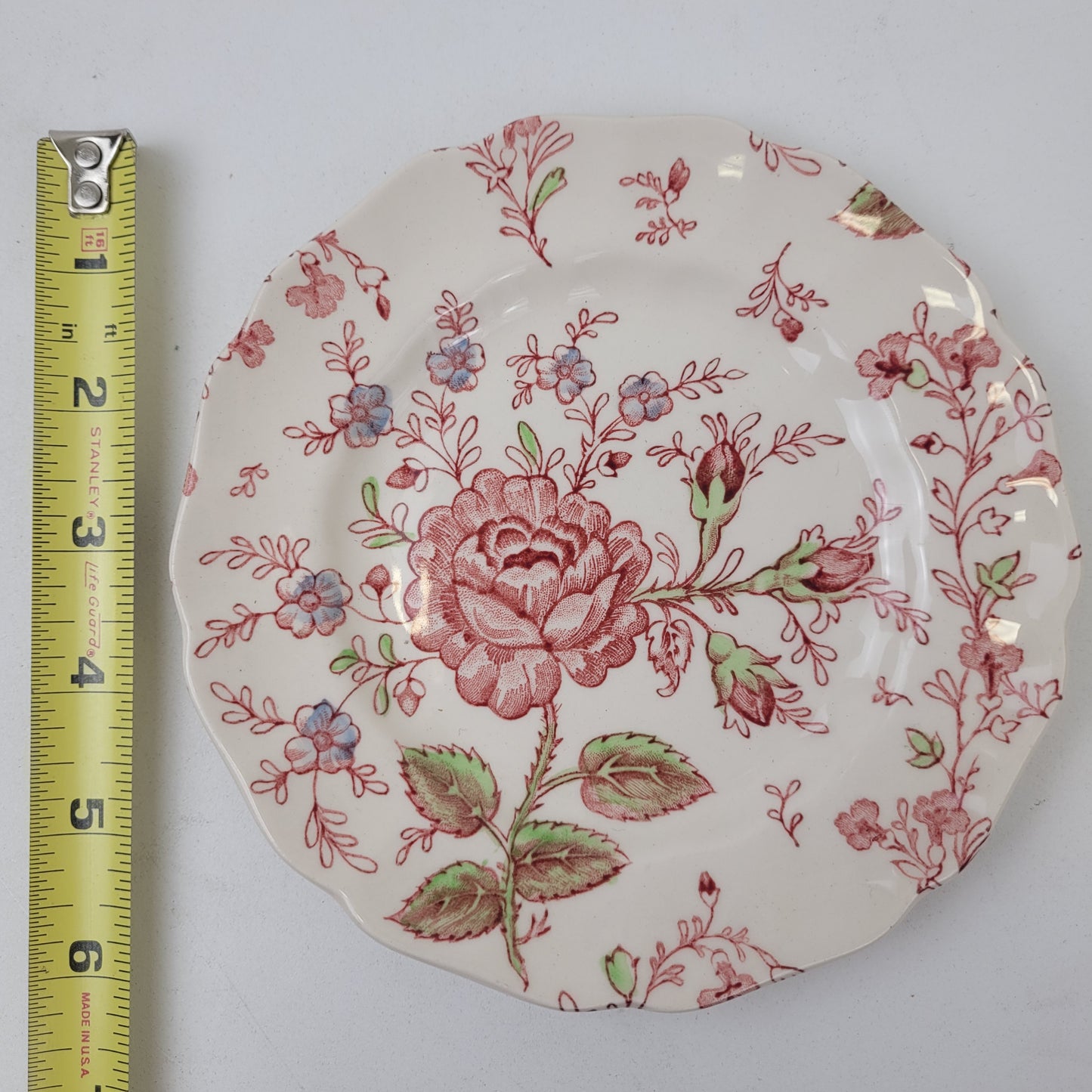 Rose Chintz Pink Floral Johnson Bros 6 1/4" Bread Dessert Plates 14-Count Made in England