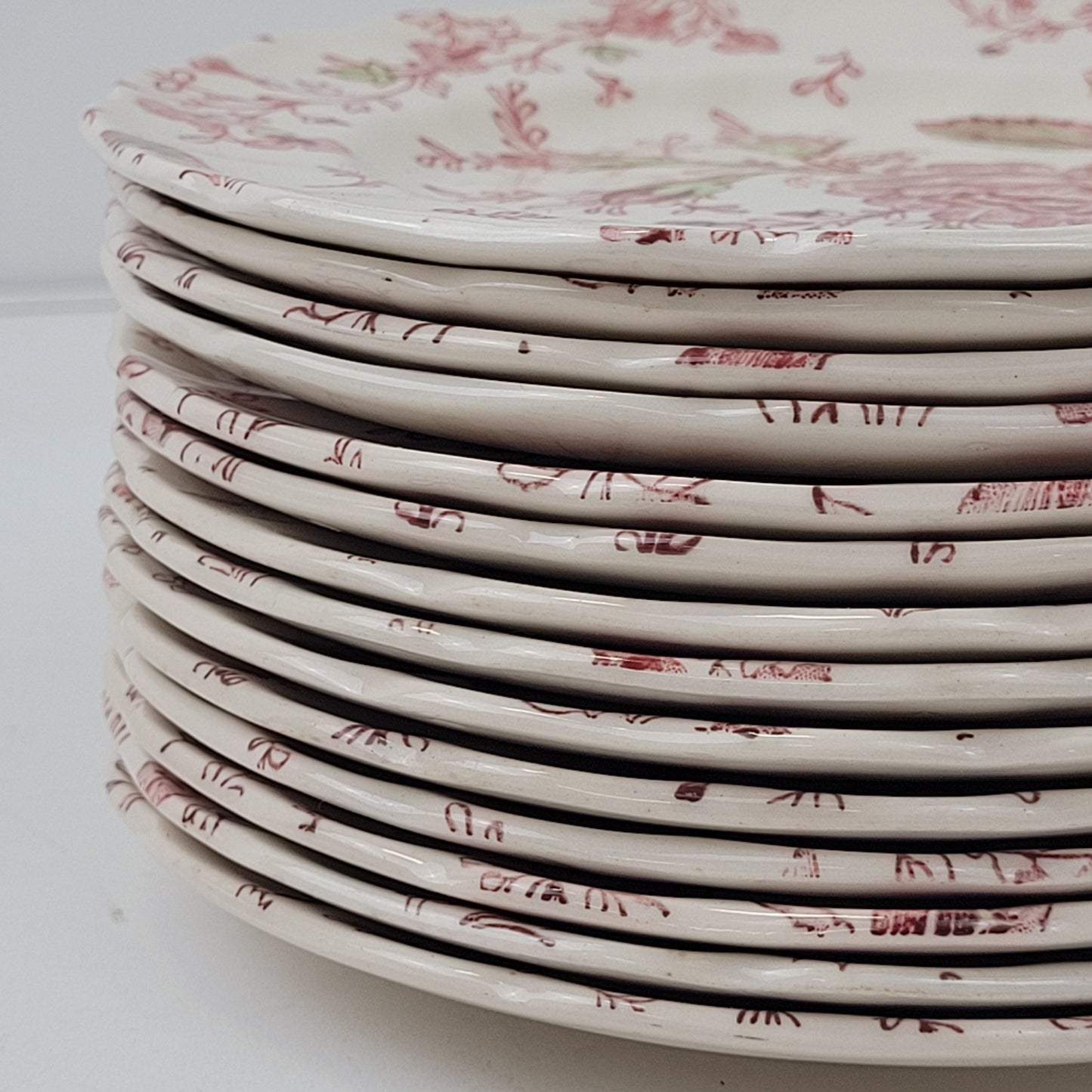 Rose Chintz Pink Floral Johnson Bros 6 1/4" Bread Dessert Plates 14-Count Made in England