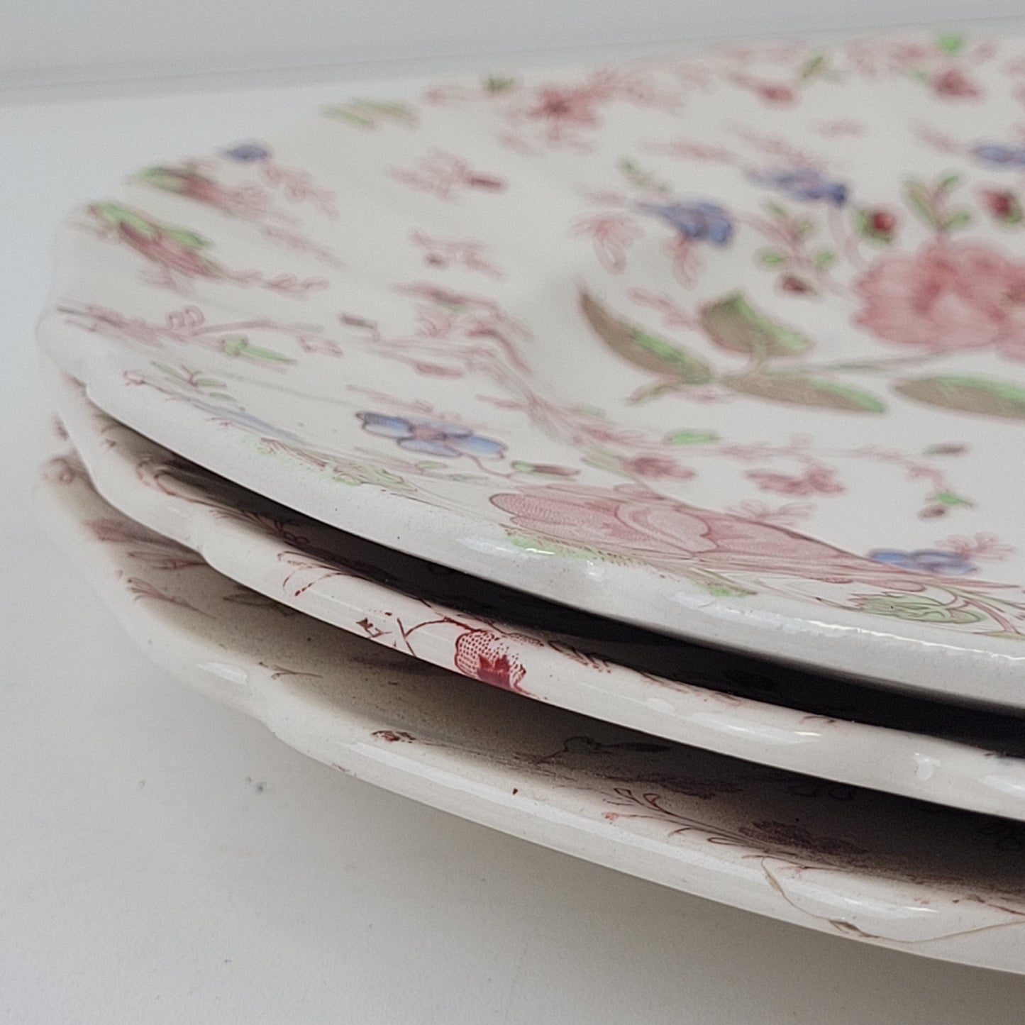 Rose Chintz Pink Floral Johnson Bros 11 1/2" Large Plate Platter Scalloped Edges Made in England