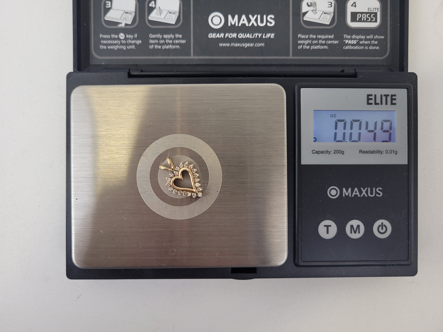 Diamond Heart Pendant in 10K Gold Setting .049oz