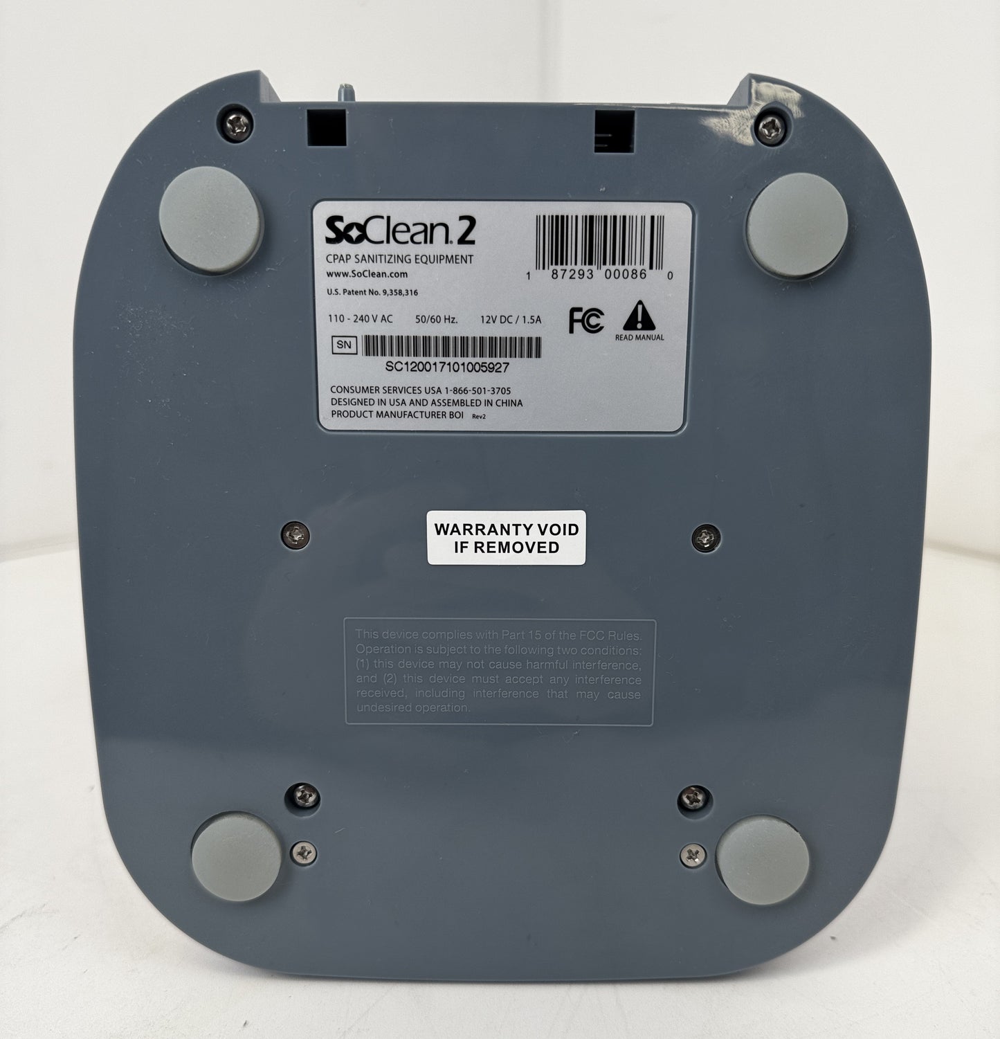 SoClean 2 CPAP Cleaner and Sanitizer Machine - SC1200 (Power Tested)