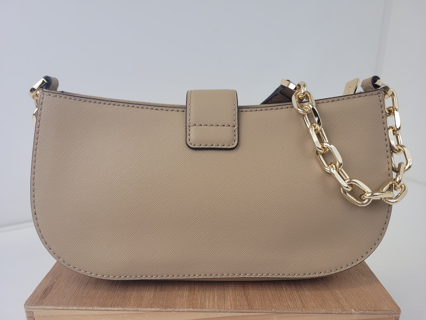 Michael Kors Carmen Calf Hair Shoulder Bag with Gold Chain Strap Retail $448