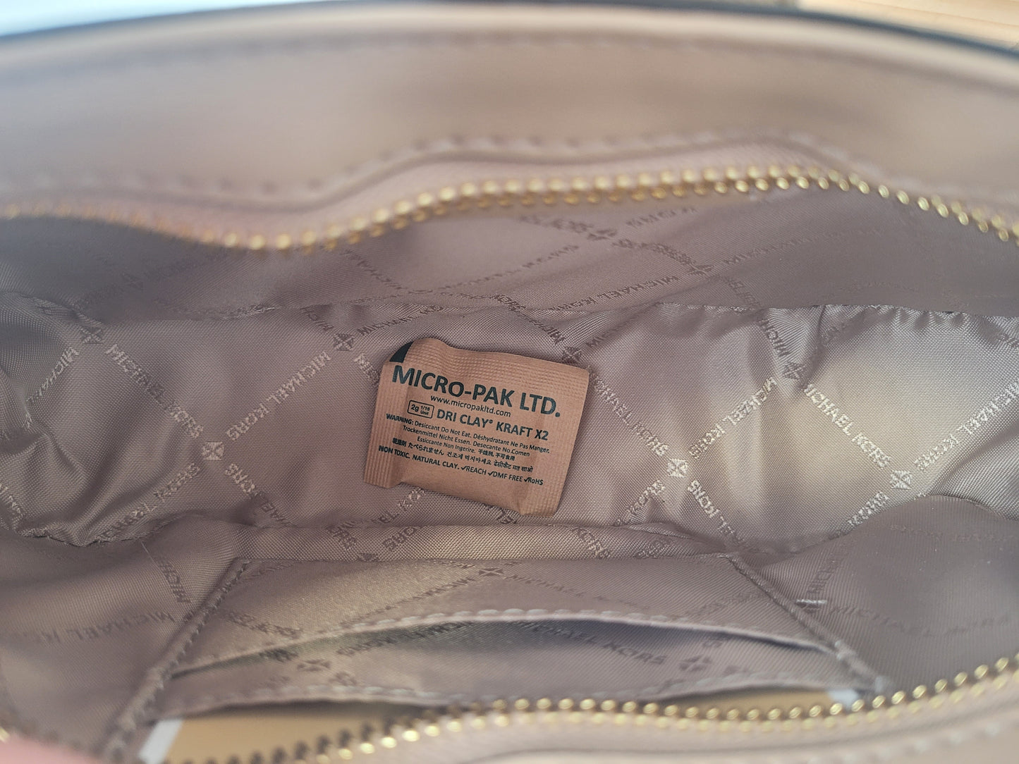 Michael Kors Carmen Calf Hair Shoulder Bag with Gold Chain Strap Retail $448