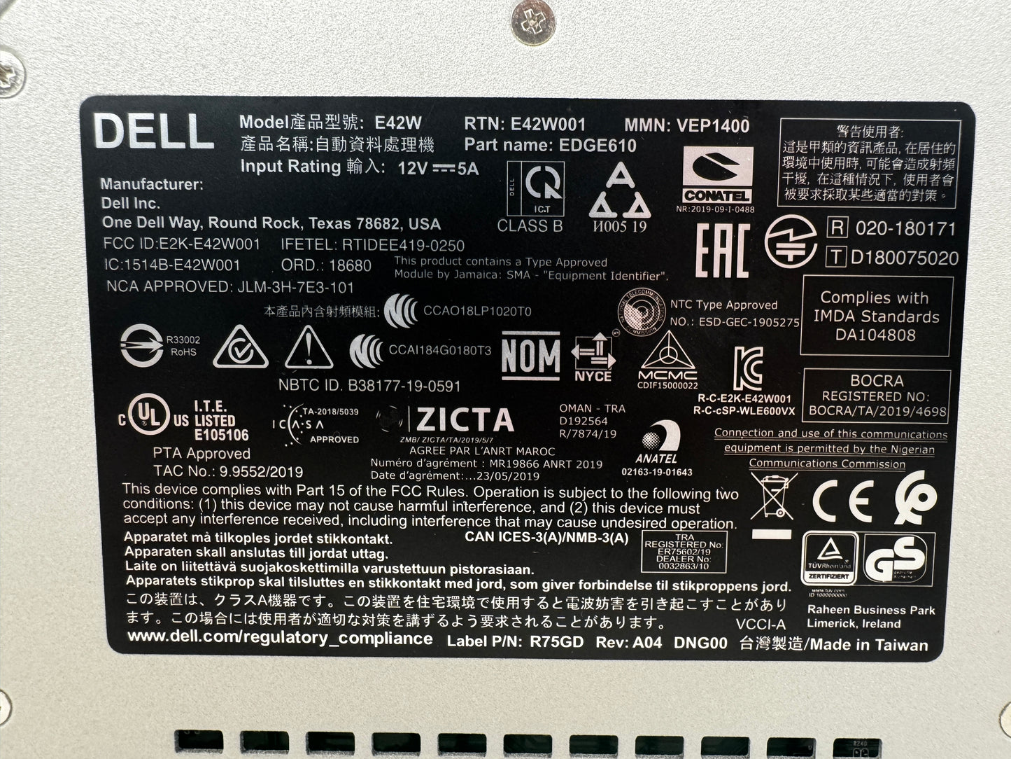 Dell EMC VMware Edge 610 Network Accelerator Switch (Power Tested)