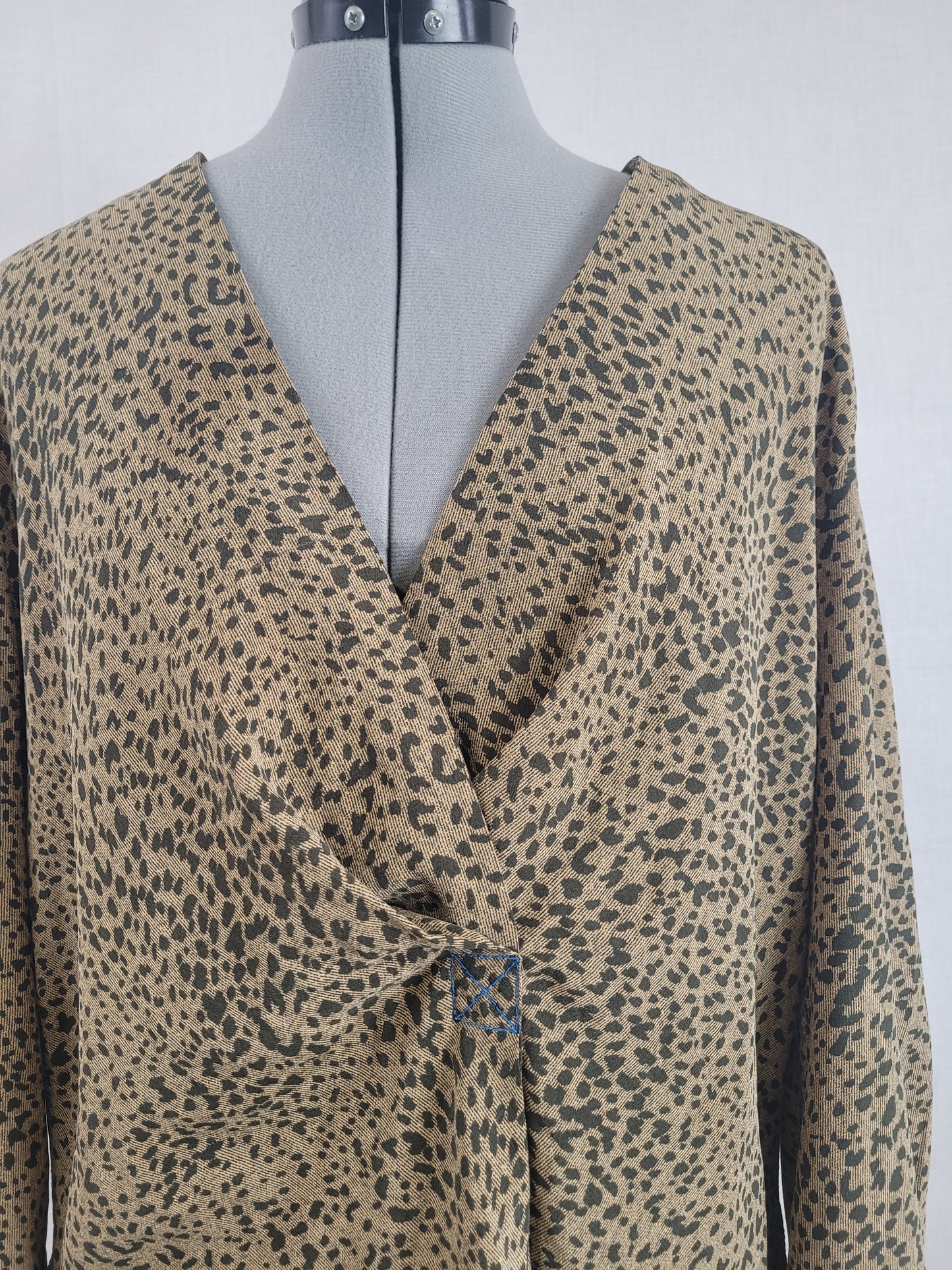 Rag & Bone Leopard Print Silk Blouse Sz L