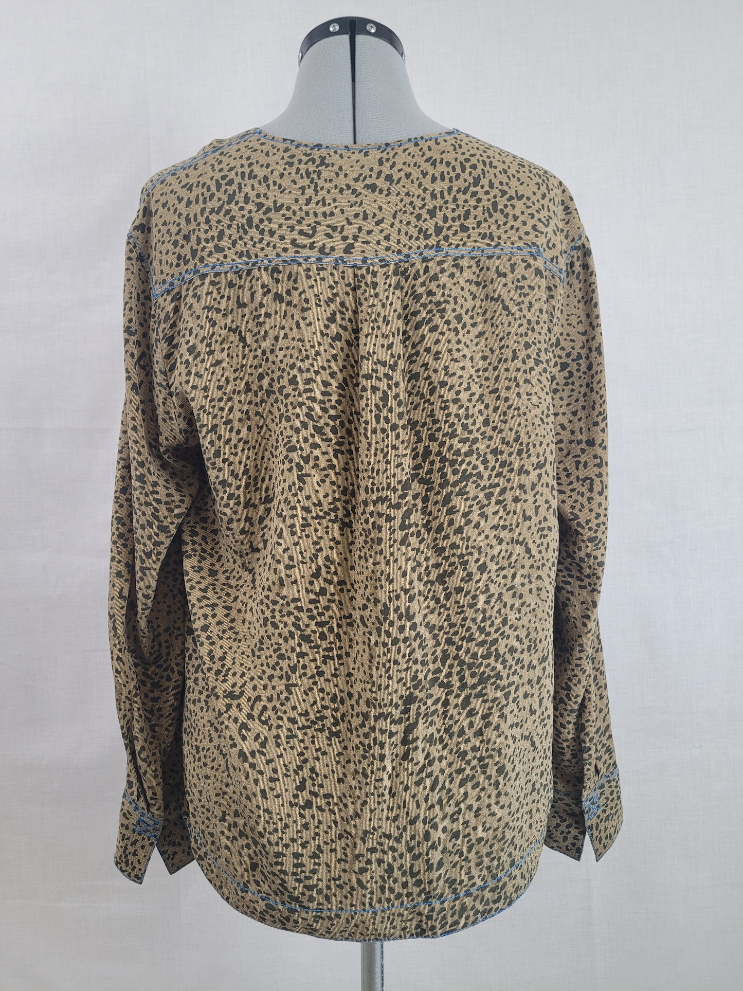 Rag & Bone Leopard Print Silk Blouse Sz L