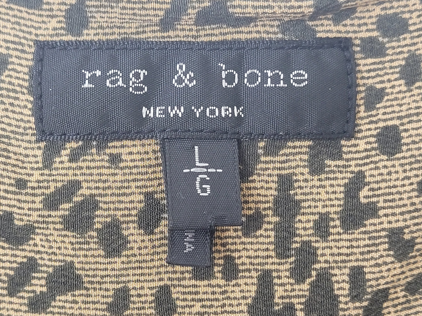 Rag & Bone Leopard Print Silk Blouse Sz L