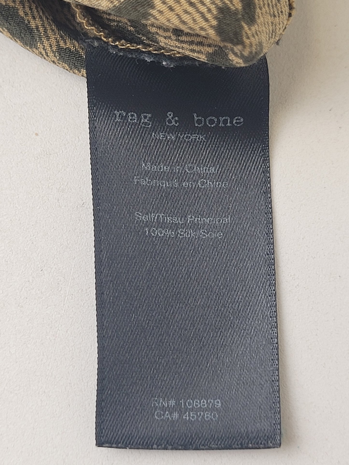 Rag & Bone Leopard Print Silk Blouse Sz L