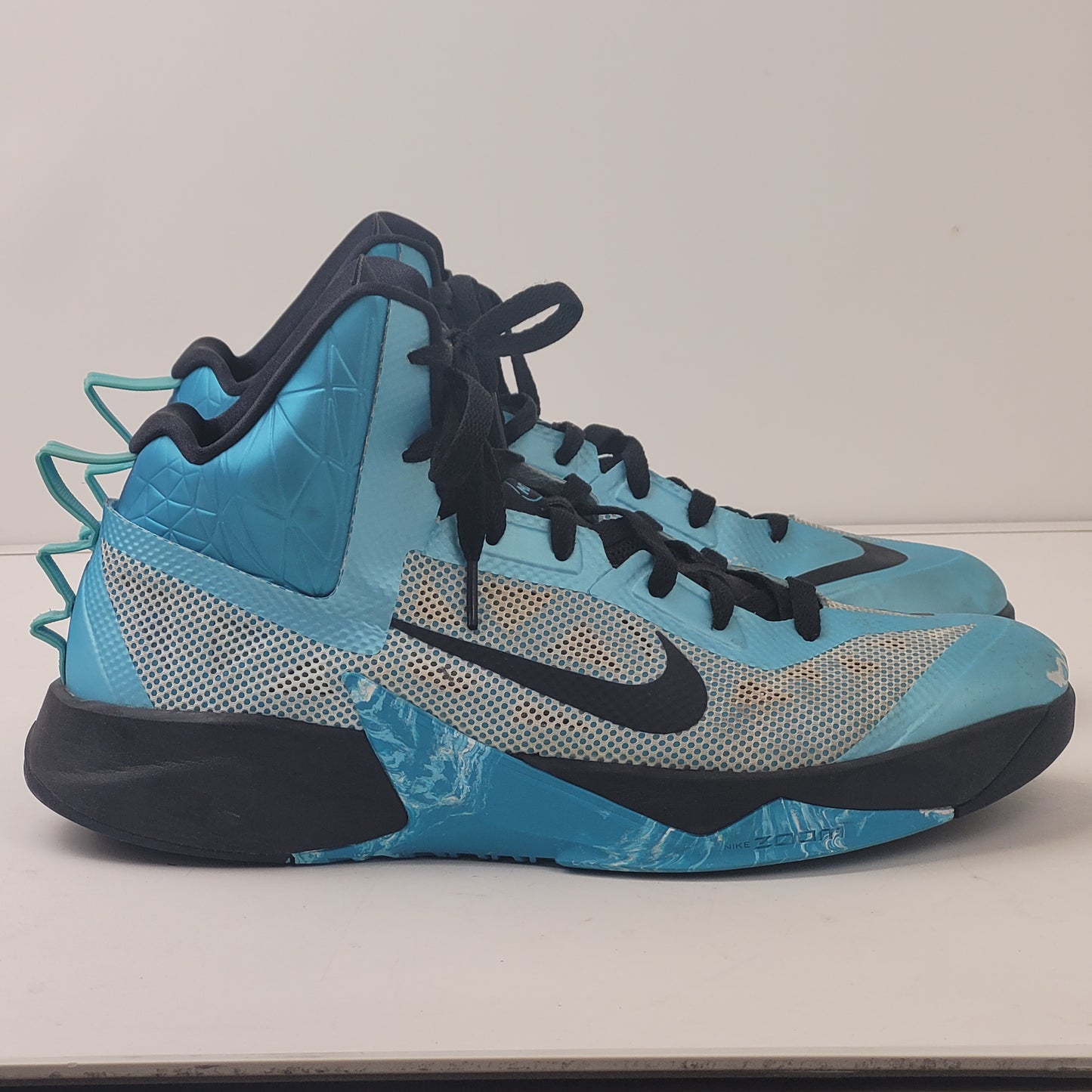 Nike Zoom Hyperfuse 2013 Blue Basketball Shoes 651636-144 Men's Sz 12