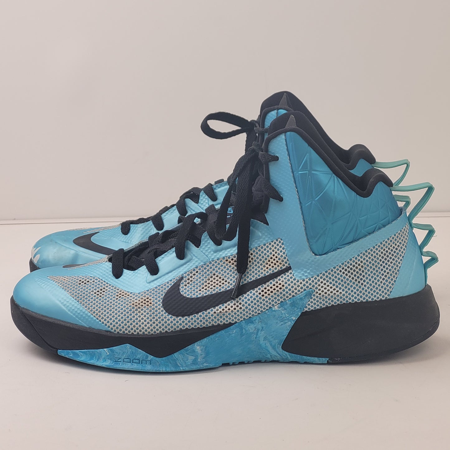 Nike Zoom Hyperfuse 2013 Blue Basketball Shoes 651636-144 Men's Sz 12