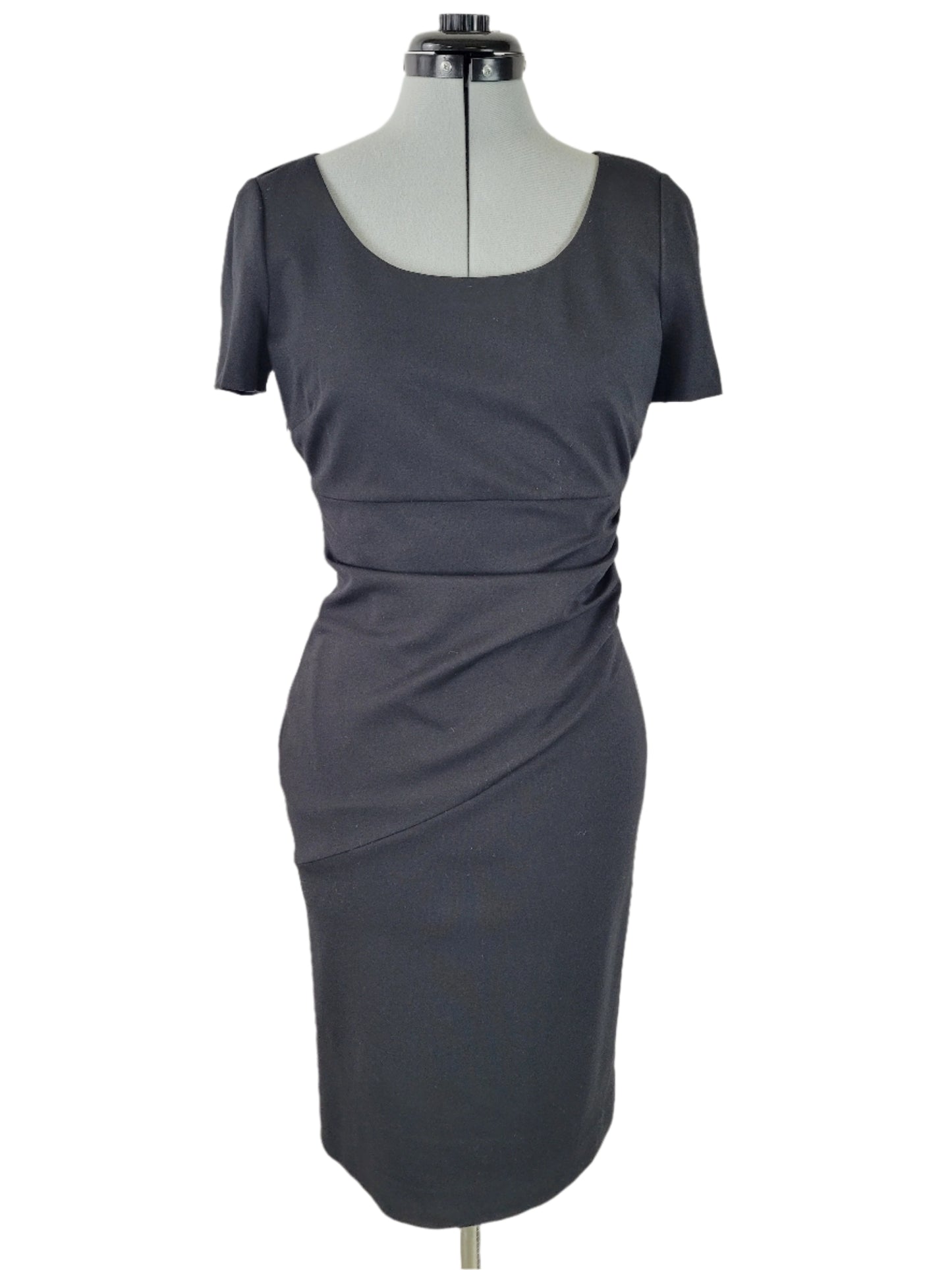 Diane Von Furstenberg Little Black Sheath Dress Knit Bodycon Sz 6 EUC