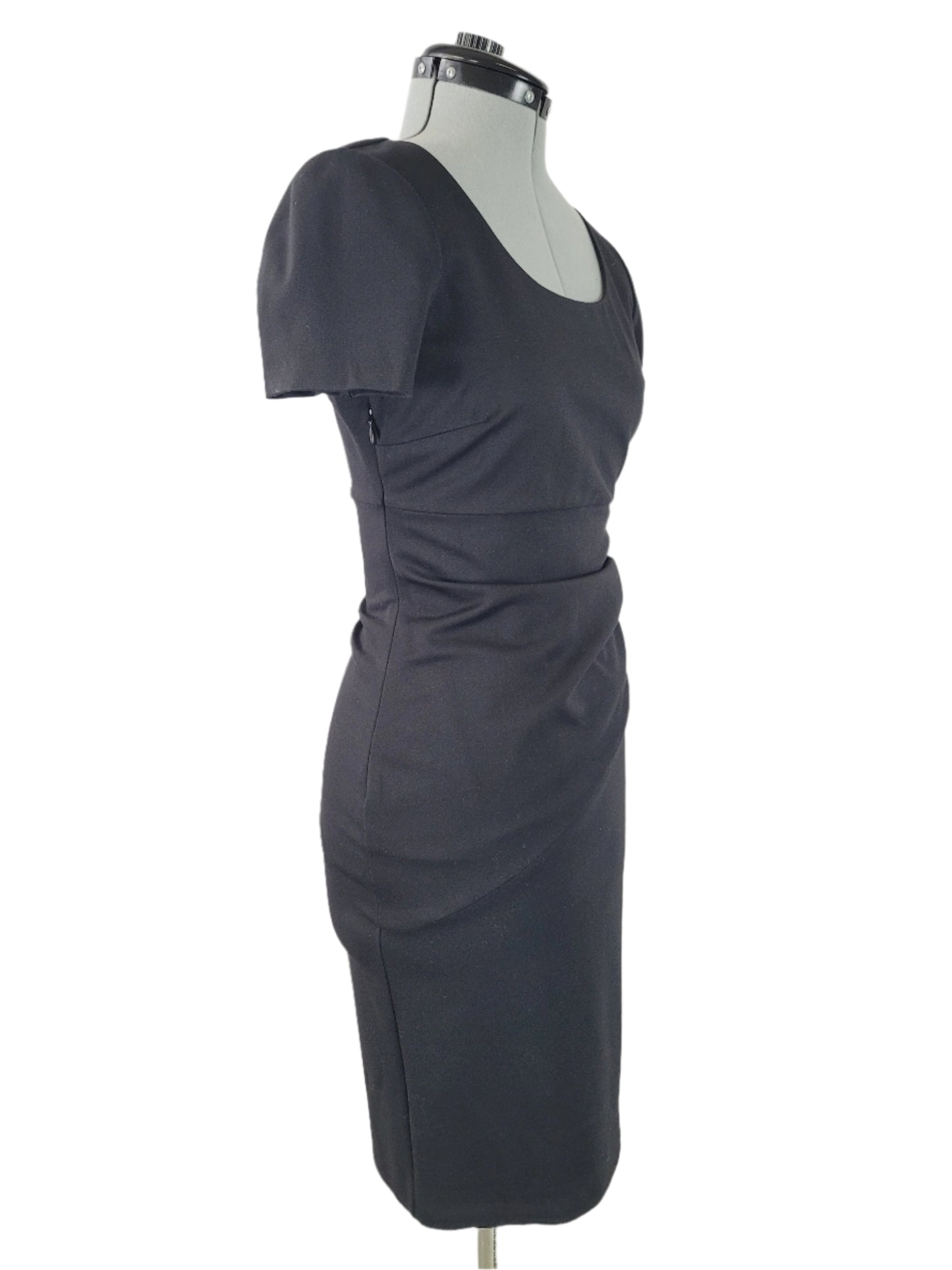 Diane Von Furstenberg Little Black Sheath Dress Knit Bodycon Sz 6 EUC