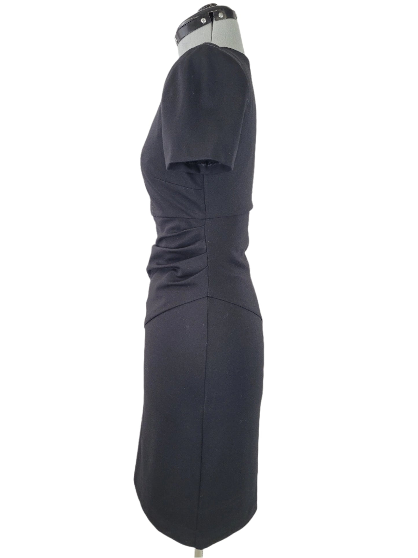 Diane Von Furstenberg Little Black Sheath Dress Knit Bodycon Sz 6 EUC