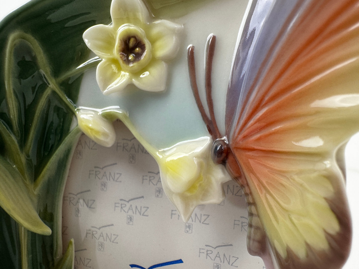 Franz Porcelain Sculpted Picture Frame Papillon Butterfly