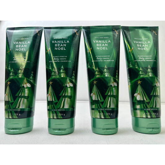 Lot of 4 Bath & Body Works Vanilla Bean Noel Ultimate Hydration Body Cream