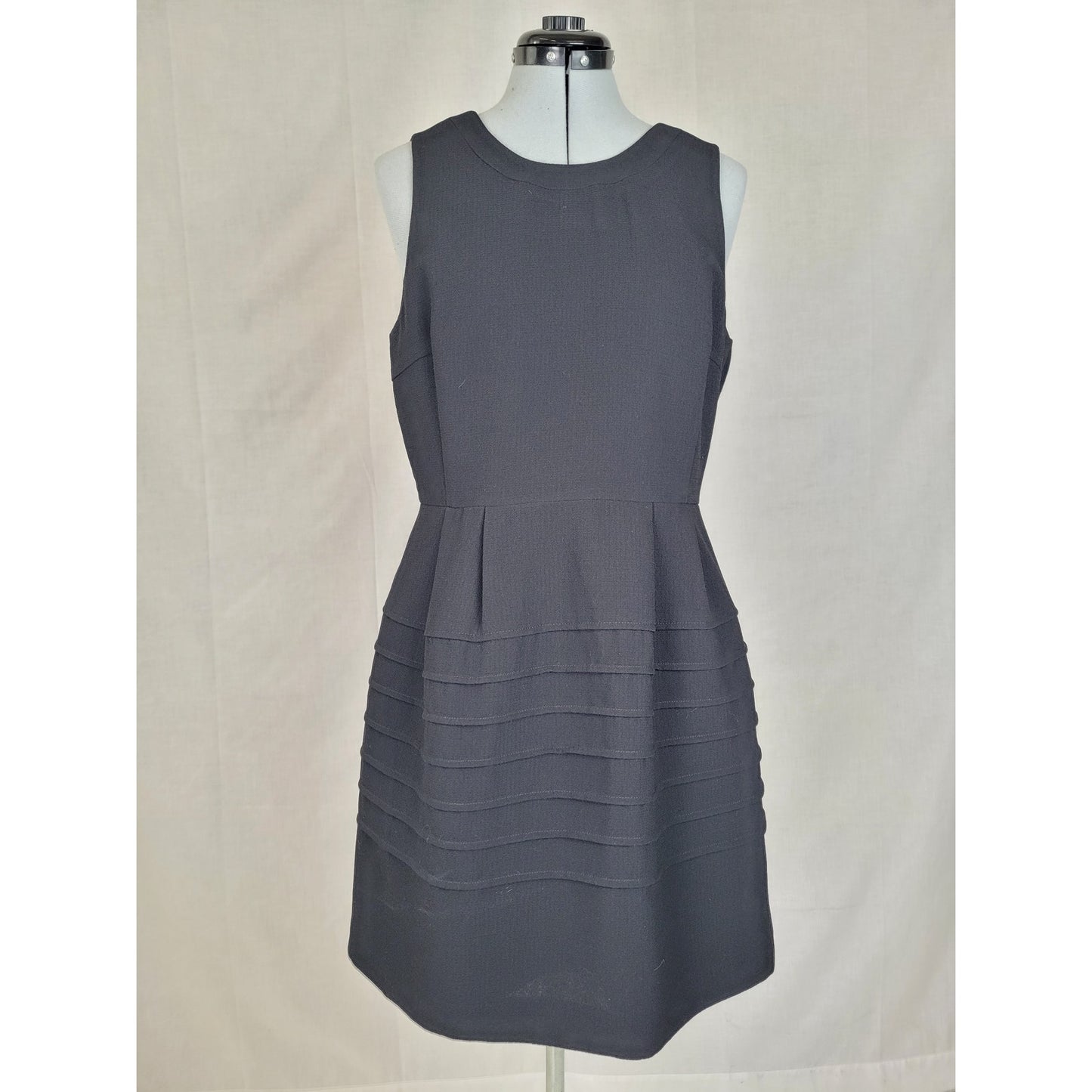 Madewell Little Black Dress A-Line Skirt Horizontal Pleats Sz 10 NWT