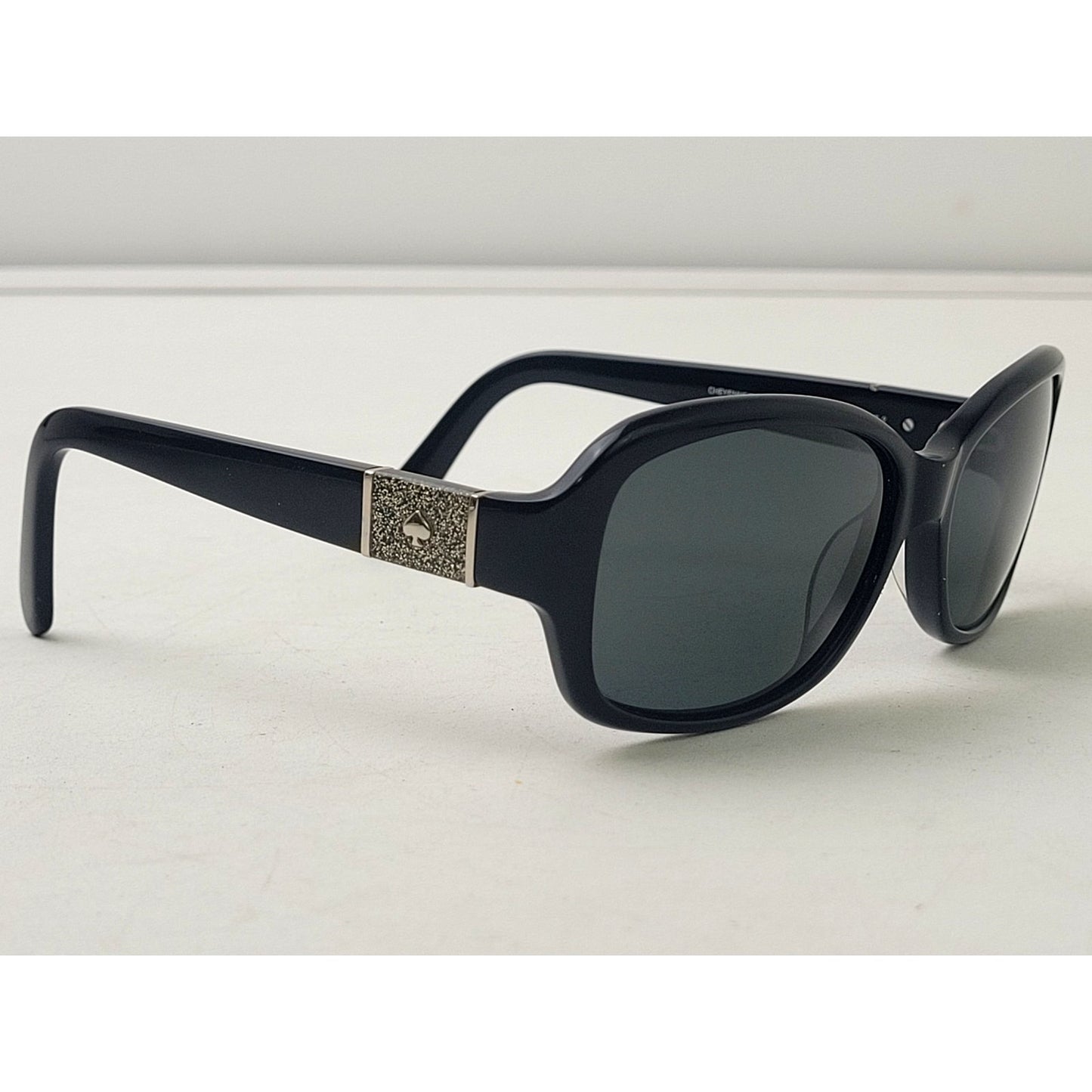 Kate Spade Polarized Sunglasses Cheyenne Black Frame Silver Hardware