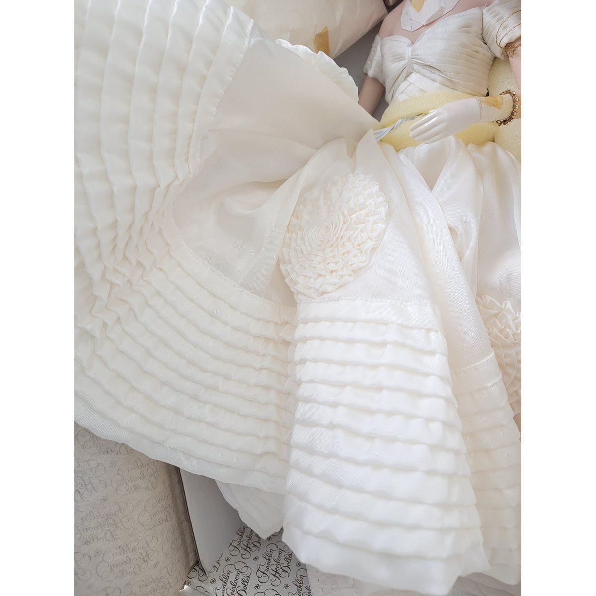 VTG Franklin Mint Heirloom Dolls John & Jackie Kennedy Wedding Porcelain NIB