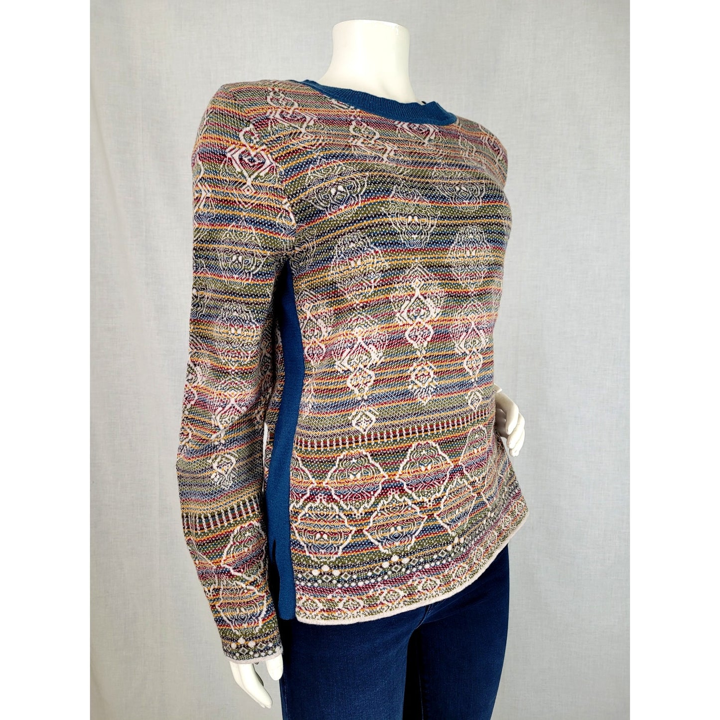 IVKO Woman Multicolor Wool Blend Pullover Sweater Size 40/L