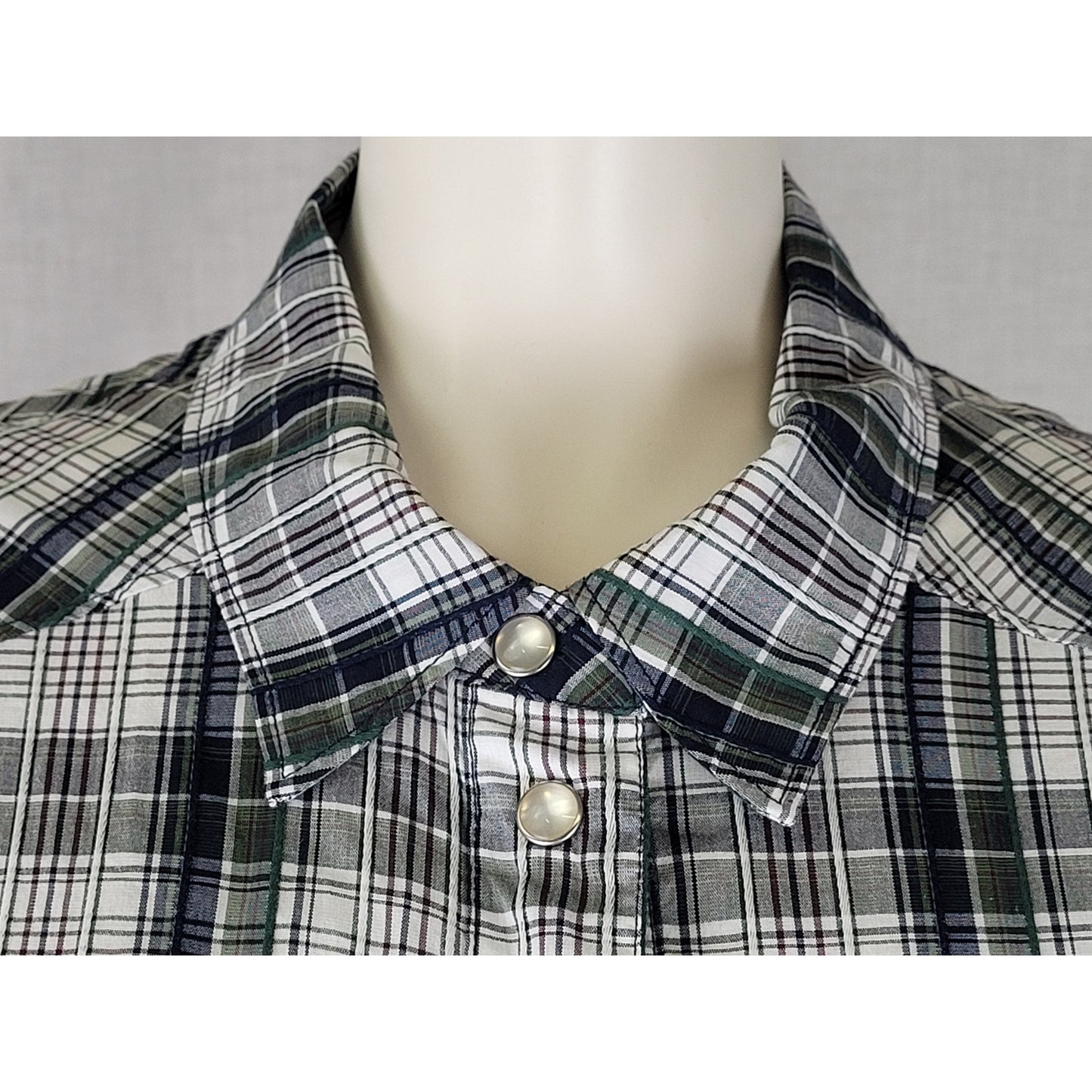 Veronica Beard Western Style Mini Dress Pearl Snap Buttons Plaid Women's Sz 6