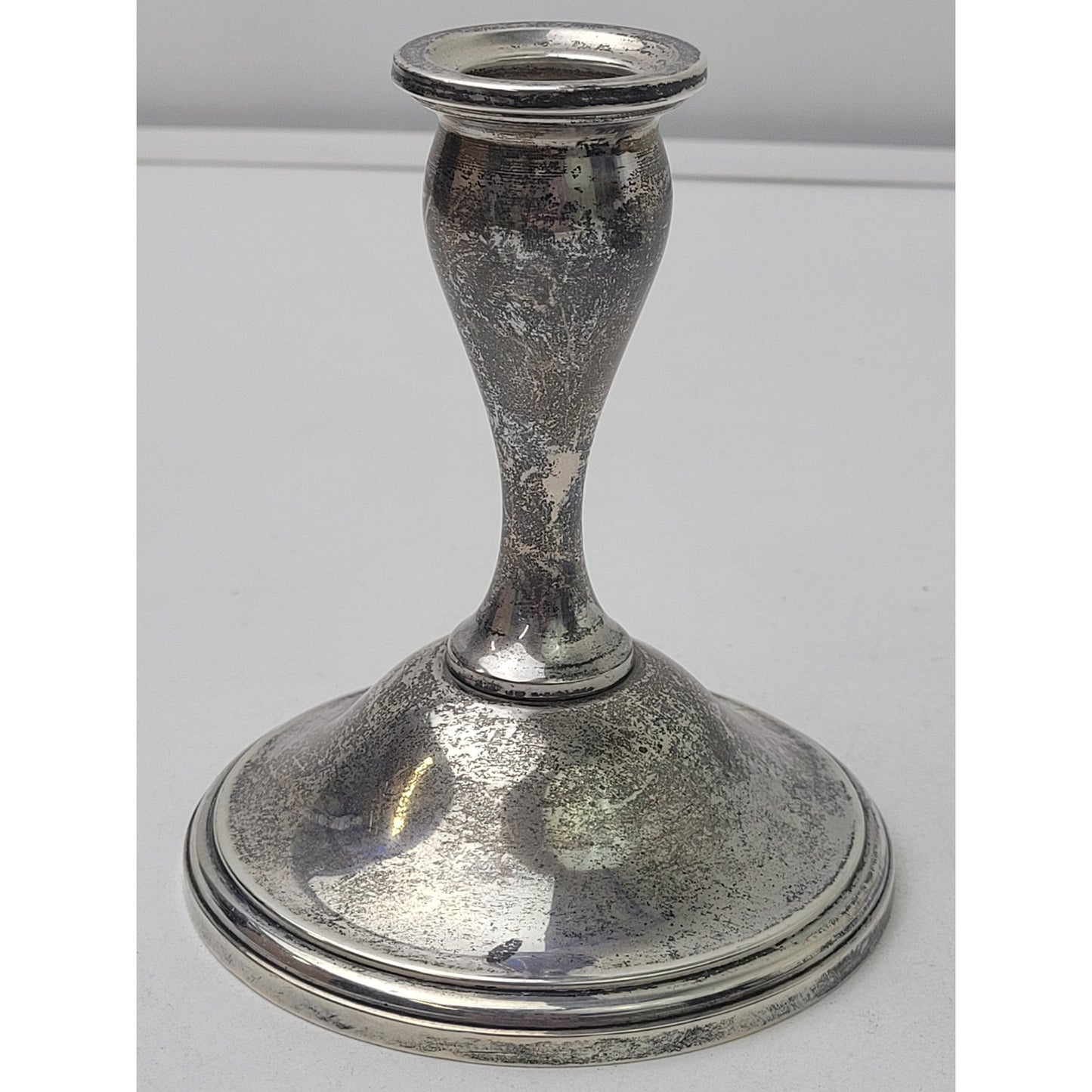 Vintage Sterling Silver Weighted Candlestick 4 1/2" H | 3 3/4" W | 326.69 grams
