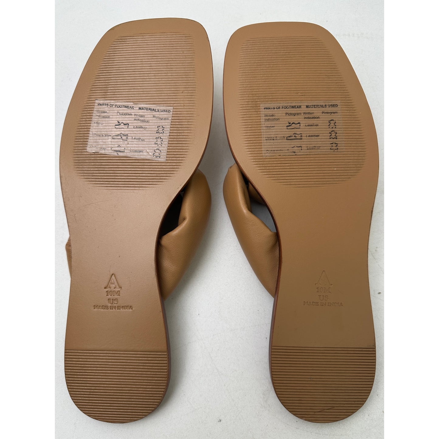 Anthropologie Maeve Puffy Knotted Leather Thong Sandals Women's Sz 10