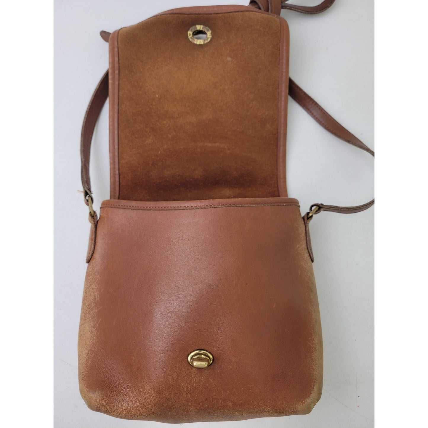 Vintage 90s Coach Companion Flap Crossbody Bag Brown Leather Made in USA