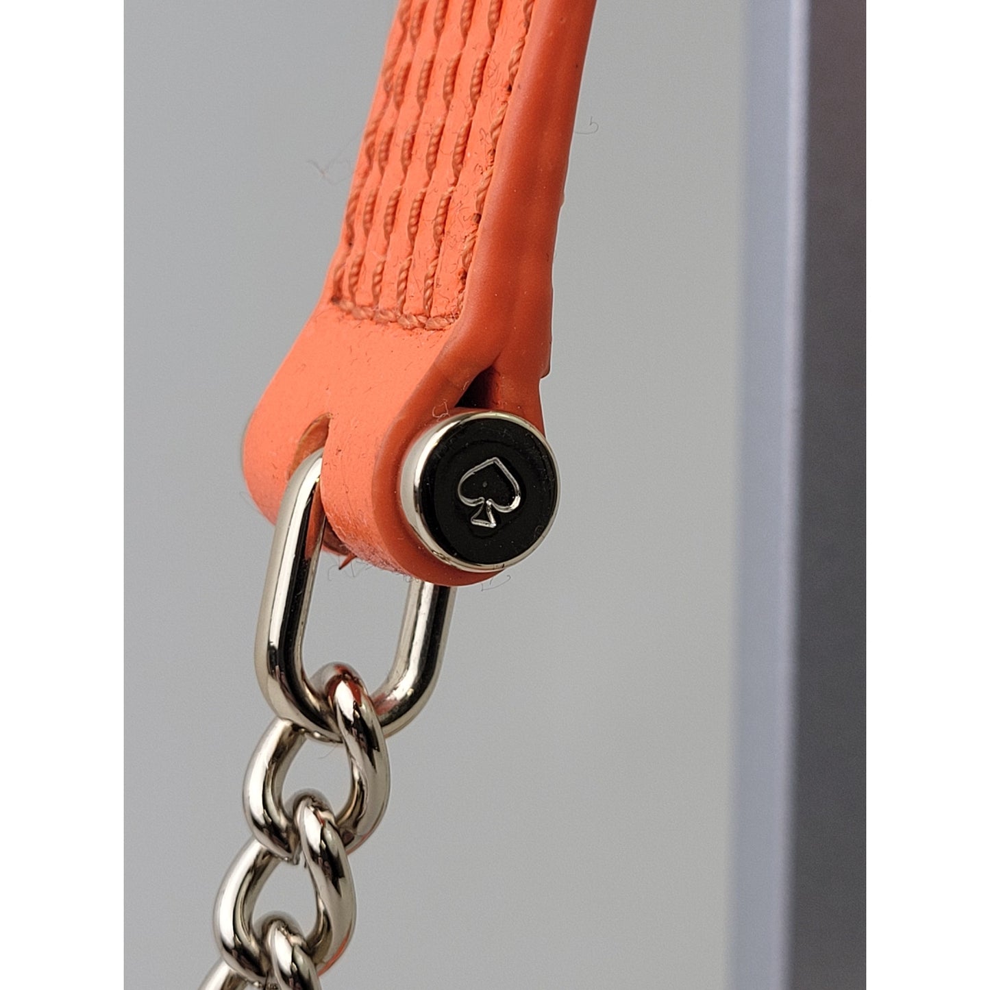 Kate Spade New York Wicker Clutch Bag Woven Rattan Orange Leather