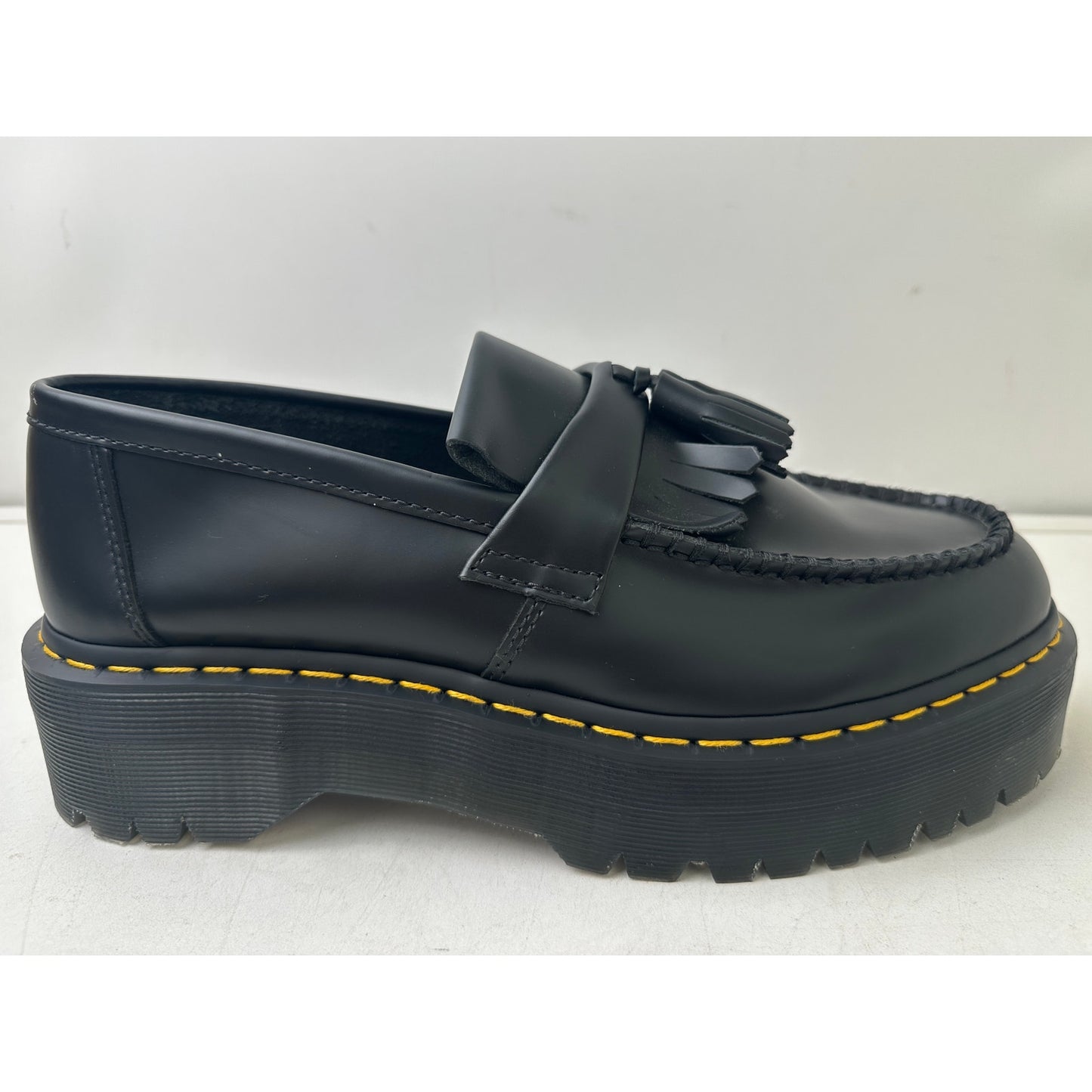 Dr. Martens Adrian Quad Black Smooth Leather Platform Tassel Loafers M 11 / W 12