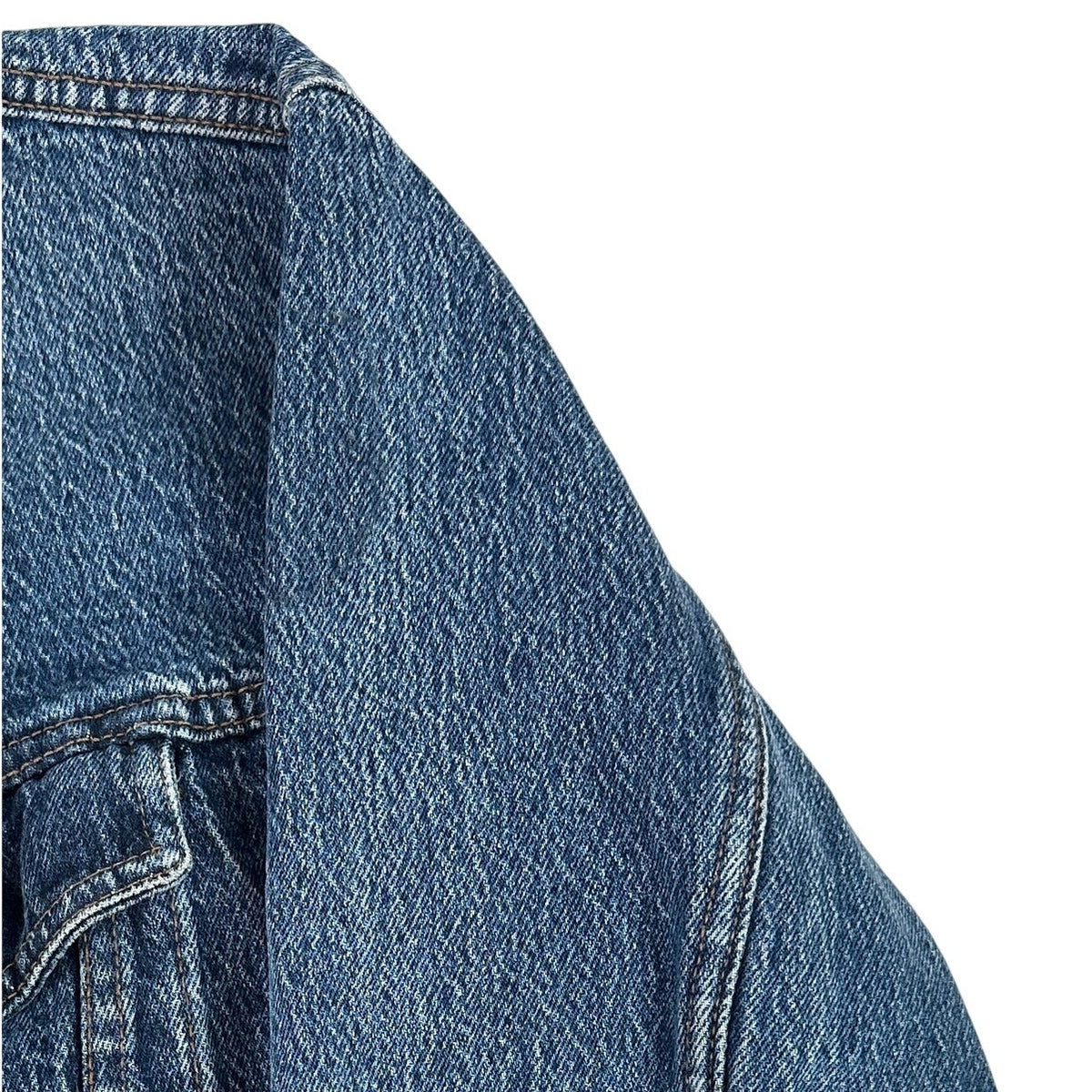 Vintage Levi's Orange Tab Cropped Medium Wash Denim Trucker Jacket Women's Sz L