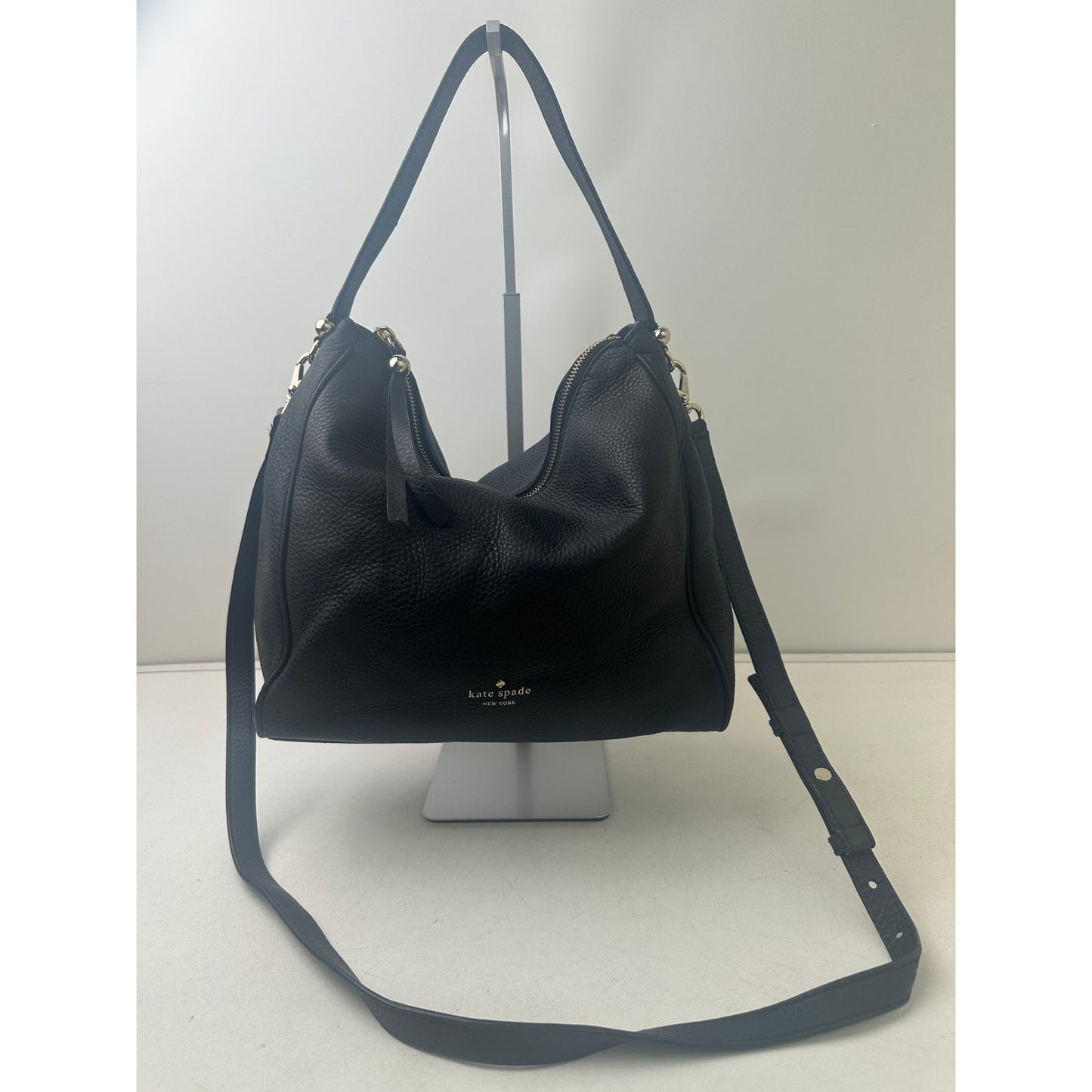 Kate Spade Charles Street Small Haven Black Pebbled Leather Hobo Bag