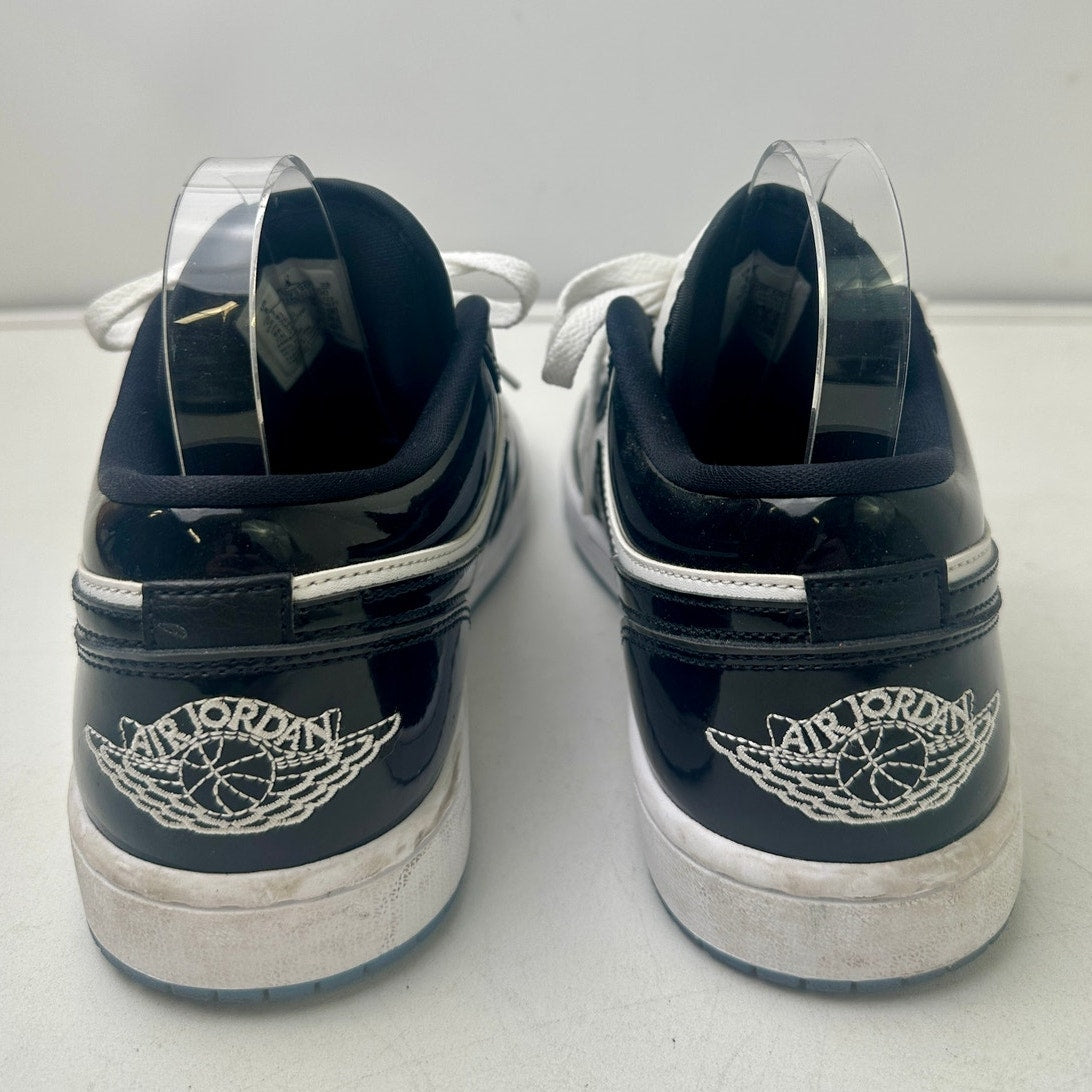 Jordan 1 Low SE Concord Black/White Patent Sneakers Men's Sz 8