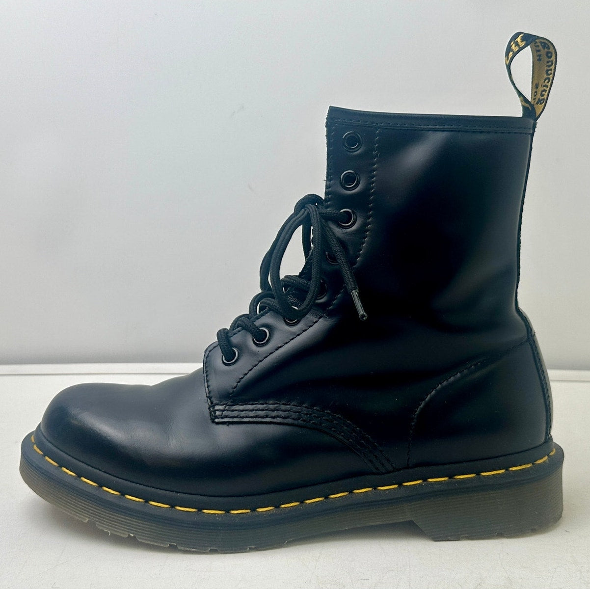 Dr. Martens 1460 Smooth Black Leather Combat Boots Women's Sz 8