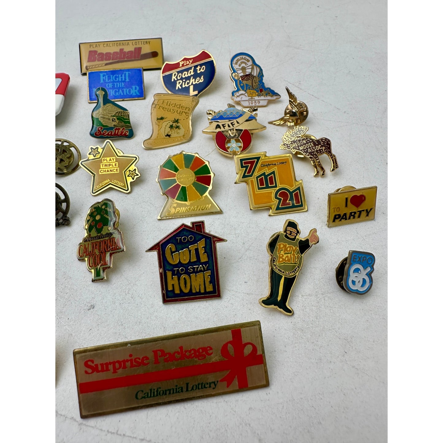 Lot of Vintage California Lottery Lapel Pins