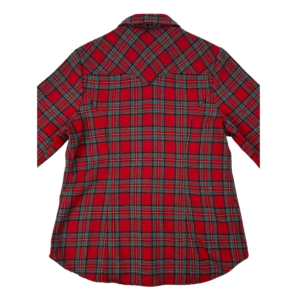 Pendleton Red Tartan Plaid 100% Virgin Wool Button Down Shirt Women's Sz L
