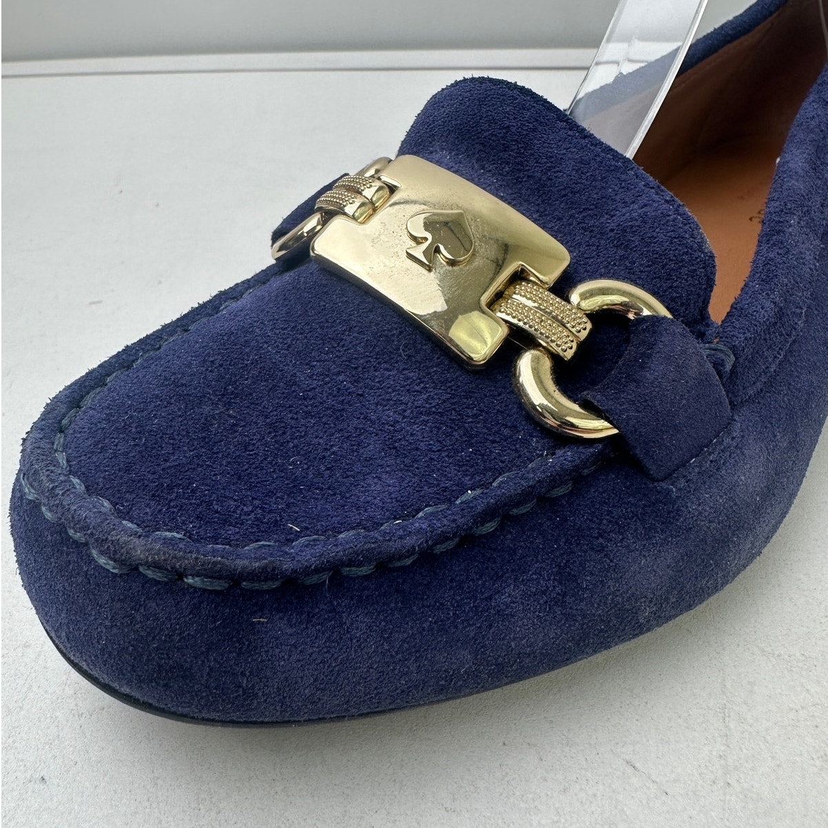 Kate Spade New York Carson Navy Blue Suede Driving Loafers Women's Sz 8.5