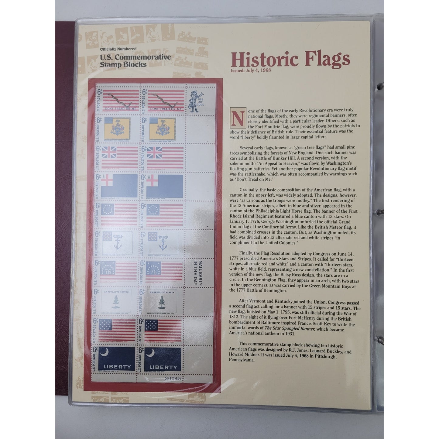 Vintage 1964-1987 Officially-Numbered U.S. Commemorative Stamp Blocks Album