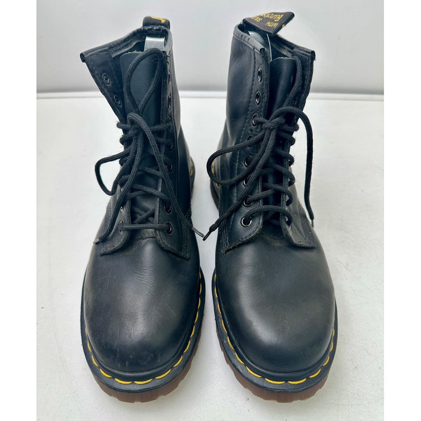 Vintage Dr. Martens 1460 Black Leather 8-Eye Lace Up Boots (Made in England) Men's 7 / Women's 9